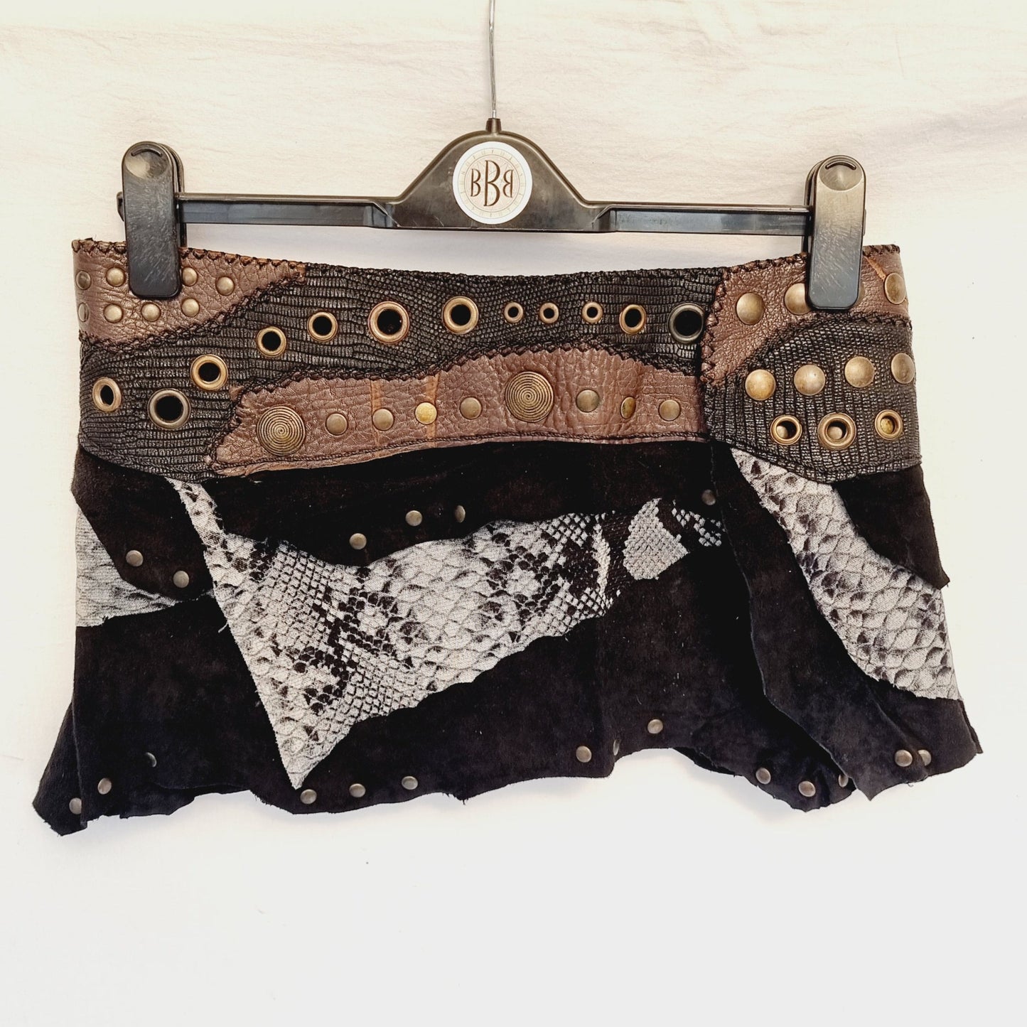 Leather, Suede & Tigers Eye Skirt