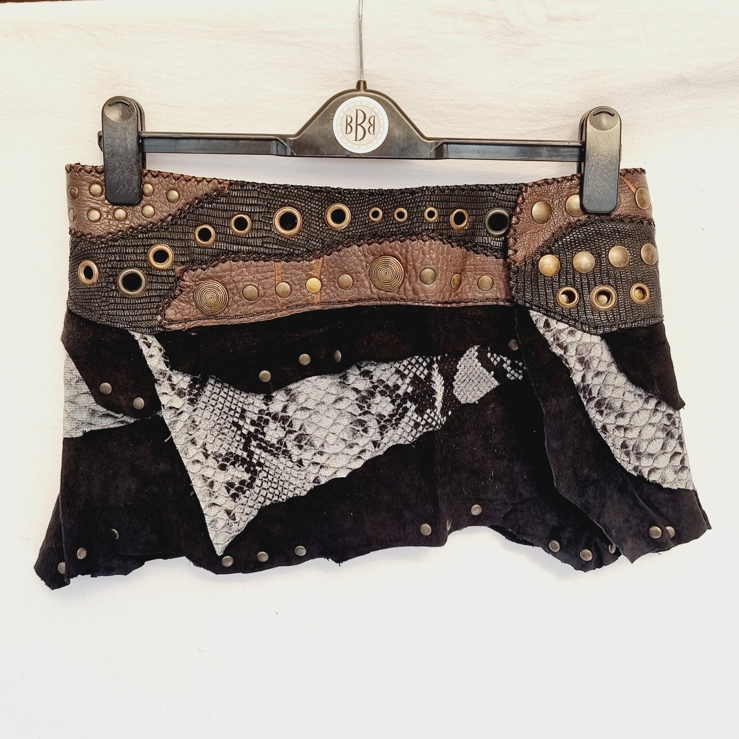 Leather, Suede & Tigers Eye Skirt