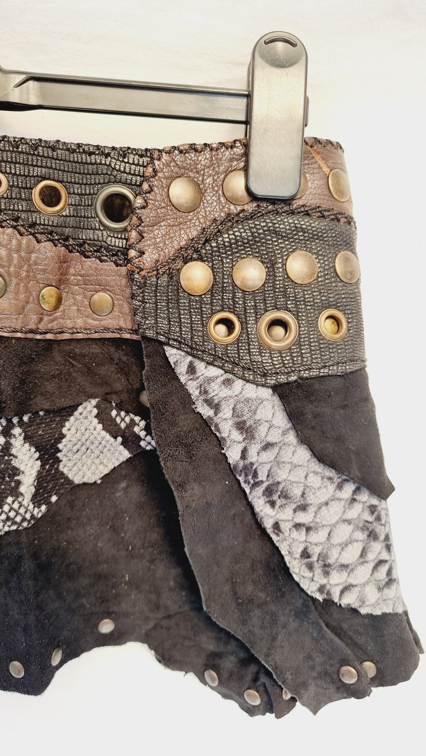 Leather, Suede & Tigers Eye Skirt