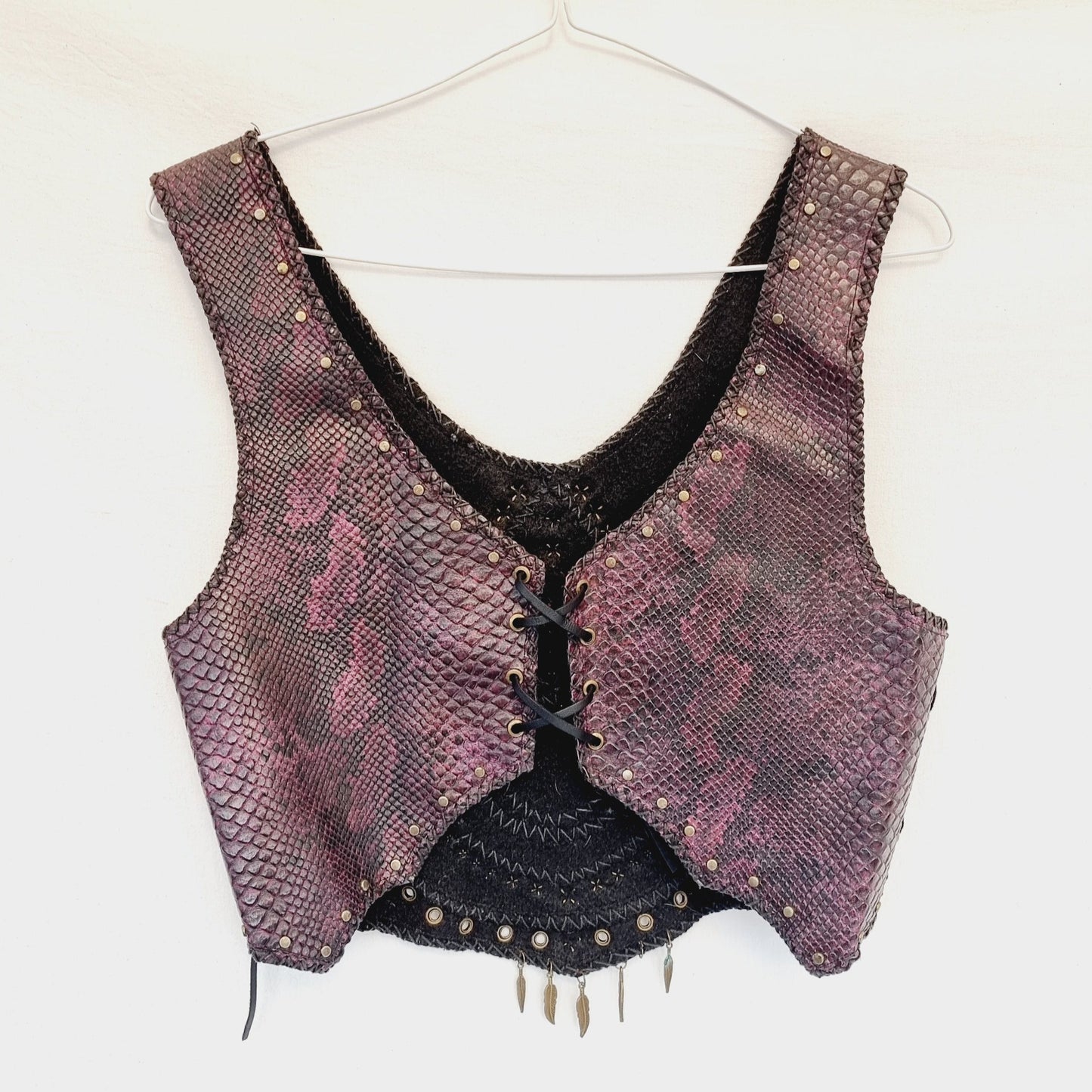 Leather & Tigers Eye Vest