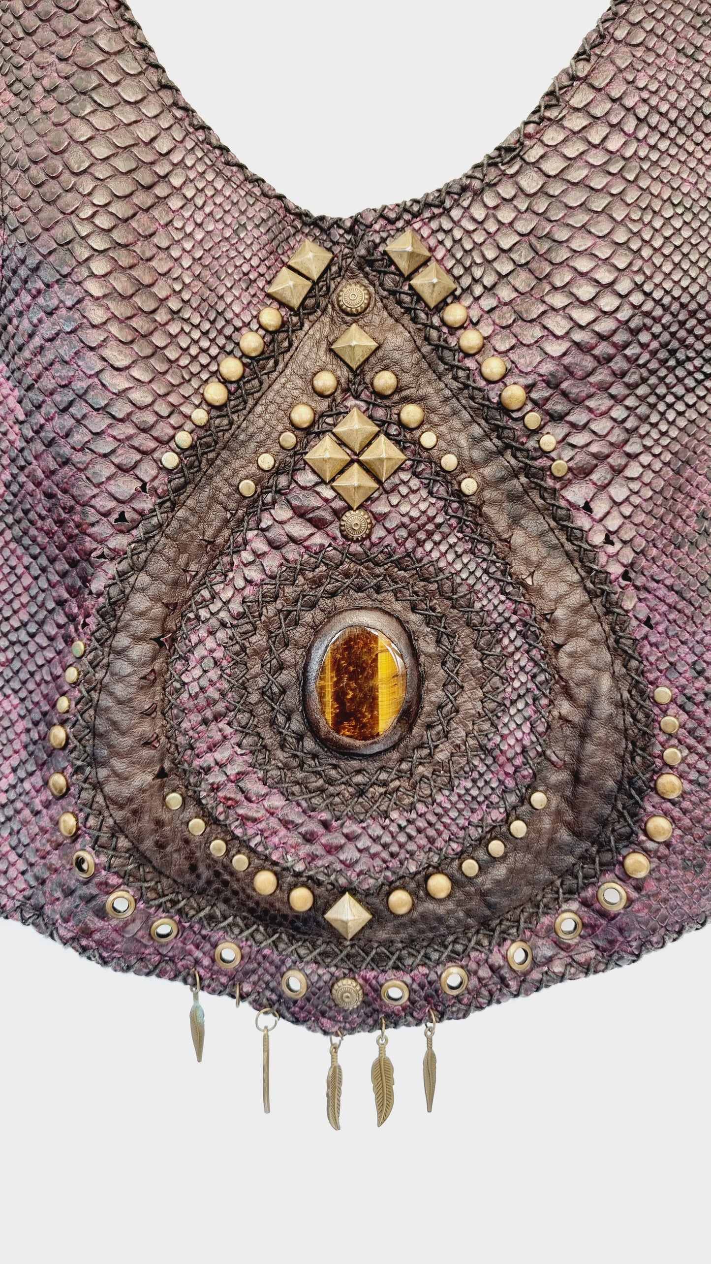 Leather & Tigers Eye Vest