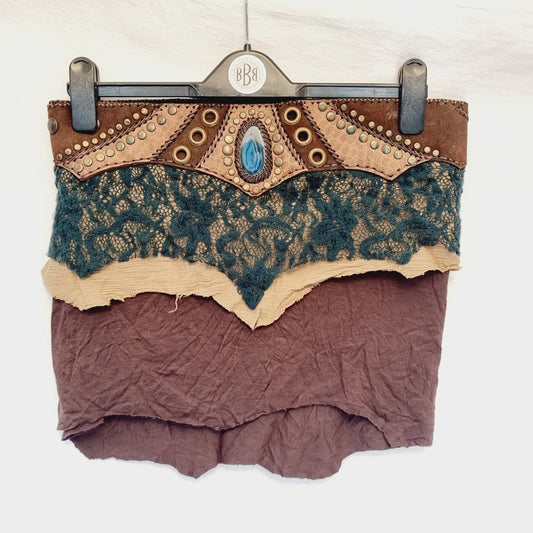 Leather, Lace & Blue Agate Skirt