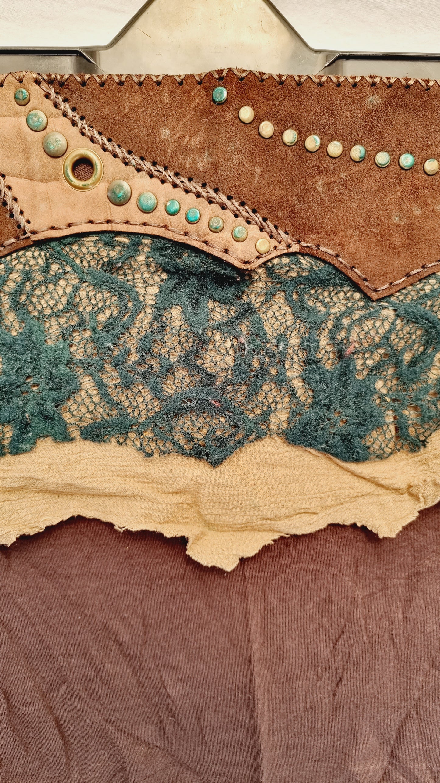 Leather, Lace & Blue Agate Skirt