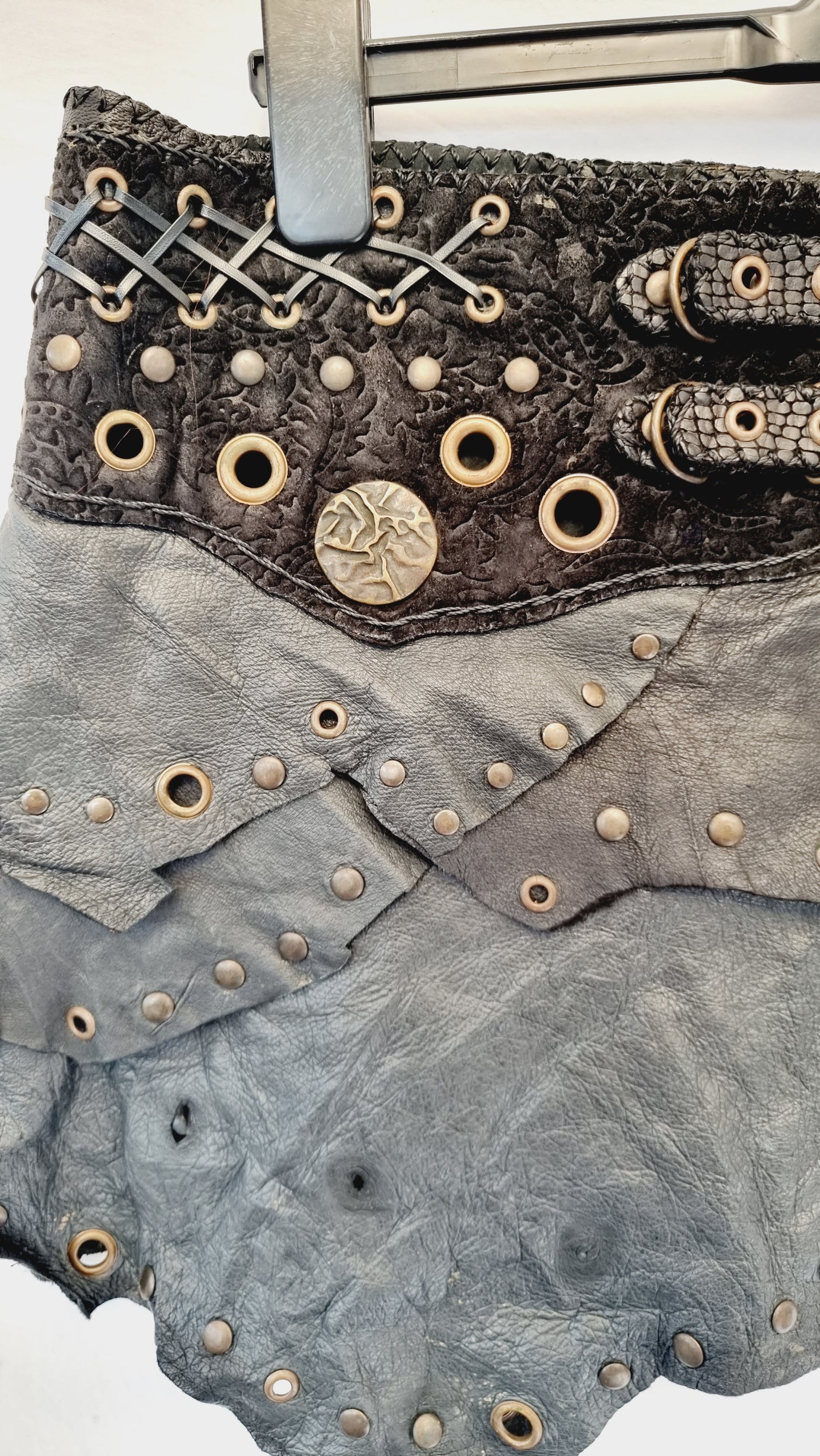 Leather & Amethyst Skirt