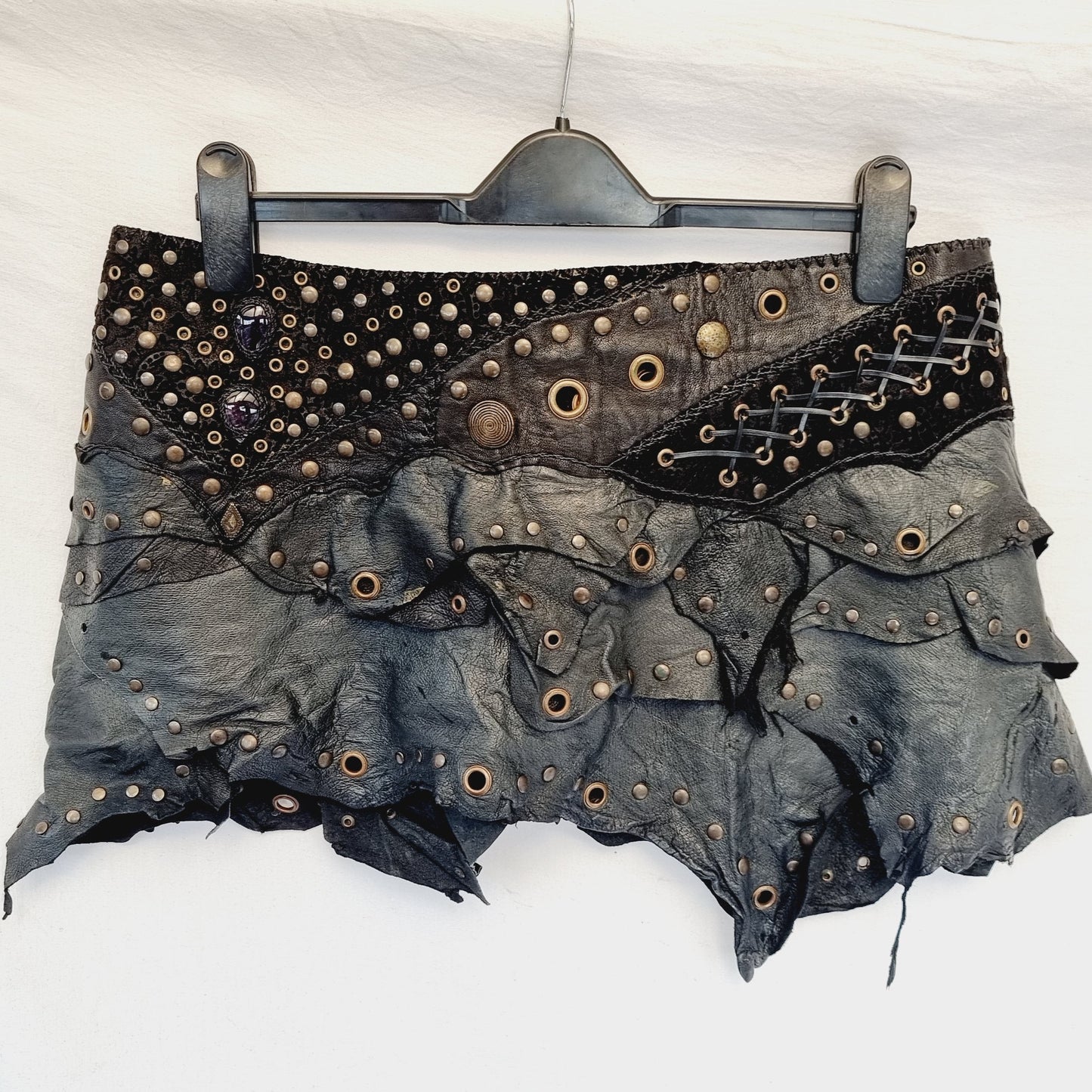 Leather & Amethyst Skirt