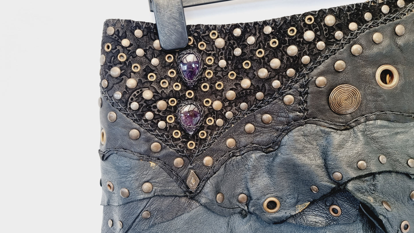 Leather & Amethyst Skirt