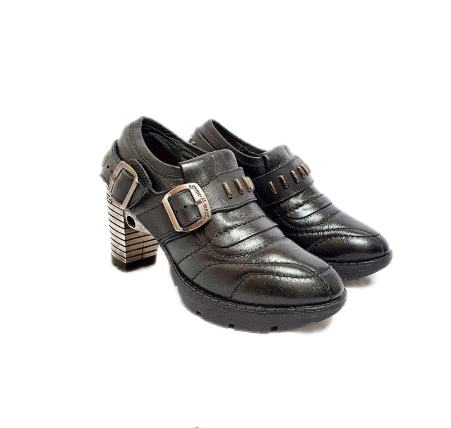 EU 36 / UK 3 Small Dainty Steampunk Chunky Heeled Dieselpunk New Rock Boots
