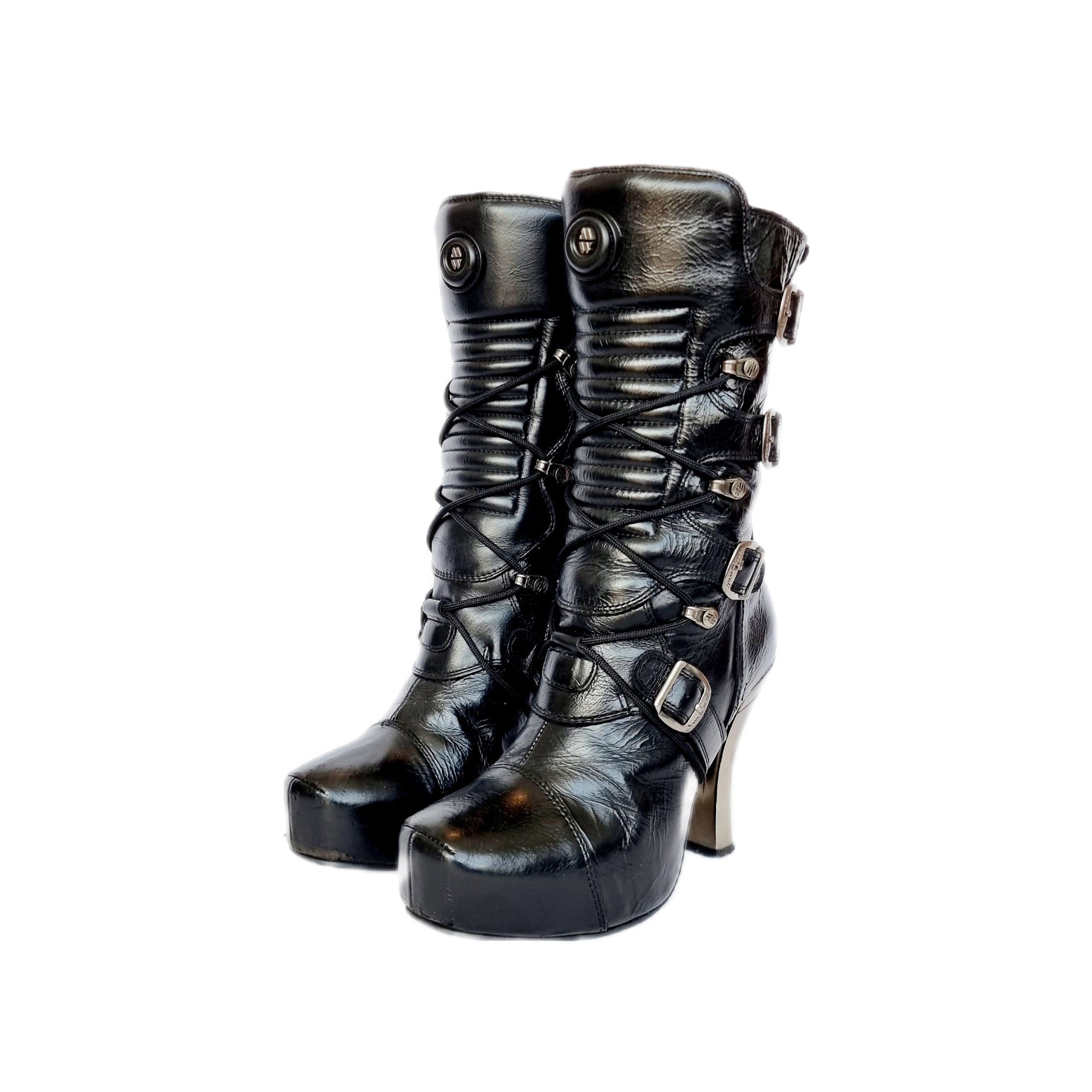 New rock outlet boots metal heel