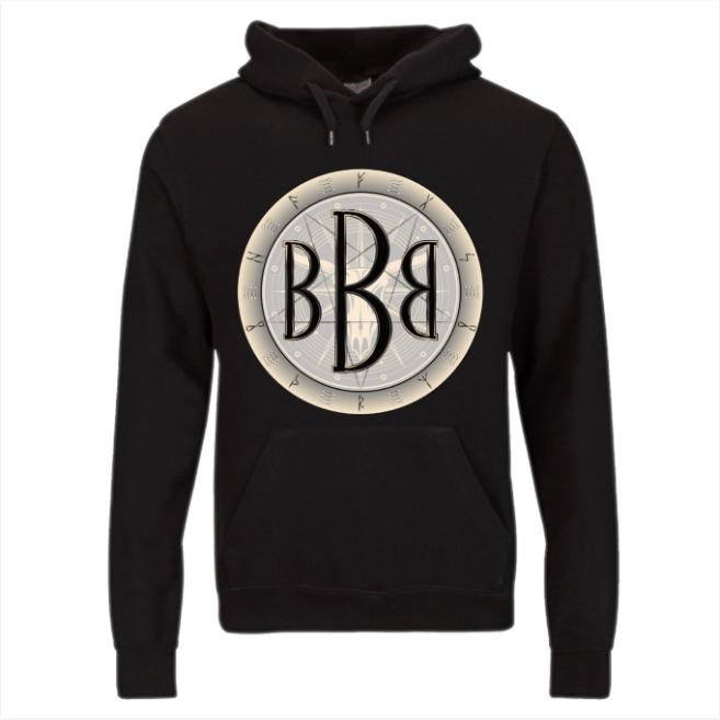 This long sleeved shirt is black in design, featuring a large and excellent quality print on the front of the Baphomet background BBB emblem, its intricate Norse style rune detailing and its subtle staple pentagram. 