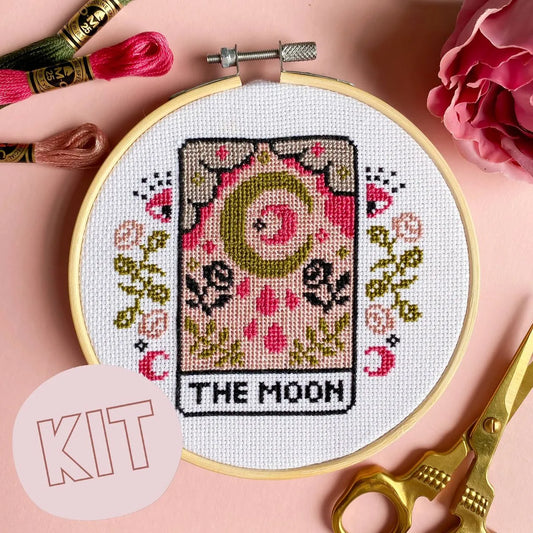 Cross Stitch Kit - "The Moon" Tarot